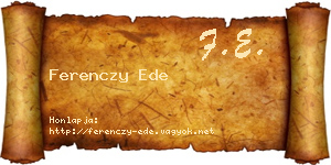 Ferenczy Ede névjegykártya